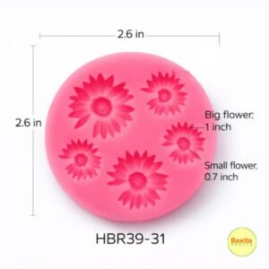 Daisy & Sunflower Silicone Mould – 5 Cavity | Professional Miniature Floral Tool