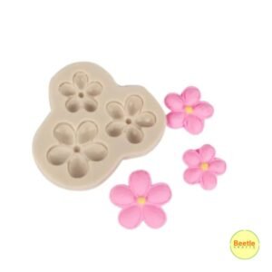 Gemstone Flower Silicone Mould – 3 Cavity | Faceted Floral Design
