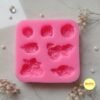Rose with Leaf Silicone Mould – 7 Cavity | Mixed Size Floral Detailing