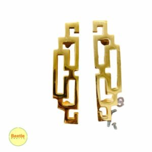 Geometric Golden Tray Handle – 5.5 Inch | Modern Labyrinth Style Hardware