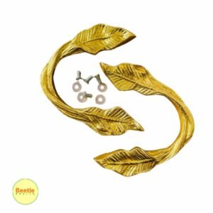 Leaves Golden Tray Handle – 5 Inch | Artistic Botanical Hardware for Resin & Wood