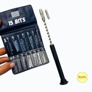 Manual Hand Drill – Professional Pin Vise with 15 Precision Bits