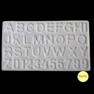 Alphabet & Numbers Silicone Mould – A-Z & 0-9 (Size 1.5 inch) | Built-in Hanging Hole for Keychains
