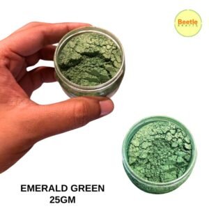 Emerald Green Metallic Pigment Powder (25gm) - High-Shine Mica Powder for Resin Art, Painting, Soap Making & DIY Crafts