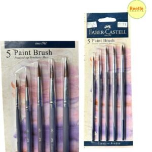 Faber-Castell 5-Piece Paint Brush Set – Pointed Tip Synthetic Hair | Professional Detail Brushes