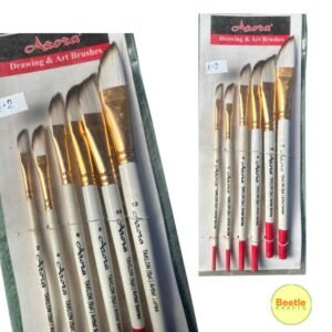 Arora Professional 6-Piece Angular Brush Set – Taklon Synthetic Series | Slant Shader Detail Brushes