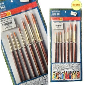 Camlin Kokuyo Synthetic Gold Round Brush Set – 7 Pieces | Professional 66 Series for Fine Details & Versatile Strokes