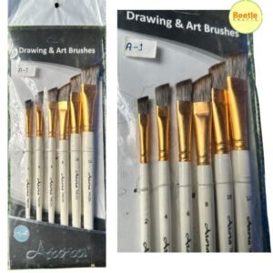 Arora Professional 6-Piece Angular Taklon Brush Set – A-1 Series | High-Precision Slant Shader Detail Brushes