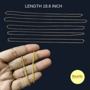 Bright Golden Chain – 18.6 Inch | Pack of 5 | Professional DIY Jewelry Essentials