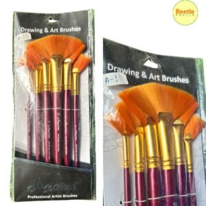 Arora Professional 6-Piece Fan Brush Set – Taklon Synthetic Series | Precision Texture & Blending Brushes