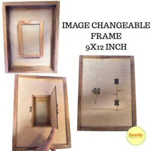 Teakwood Acrylic Floating Frame – Dual Design with Changeable Image (9x12 Inch)