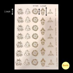 Premium Golden Embossed Ganesha & Namaste Festive Sticker Sheet – A5 Size | 3D Metallic Decals for Resin Crafts, Diwali Pooja Thalis & Festive DIYs