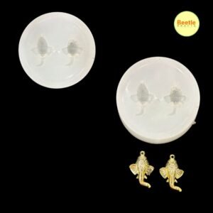Miniature 3D Lord Ganesha Pendant Silicone Mold (2-Cavity, 1.3 Inch) | Jewelry Charms, Resin, Polymer Clay & Metal Casting